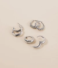 3 Pack Mixed Hoop Earring Set