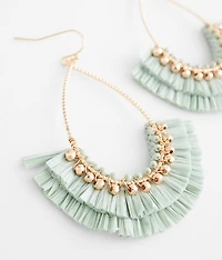 Raffia Fringe Drop Earring