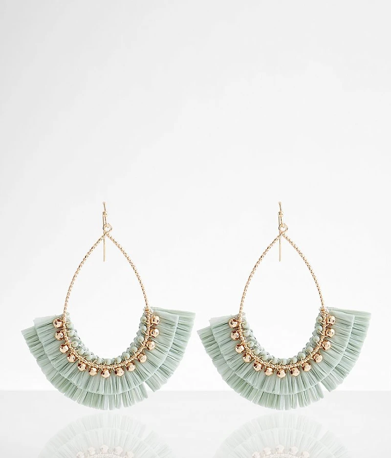 Raffia Fringe Drop Earring