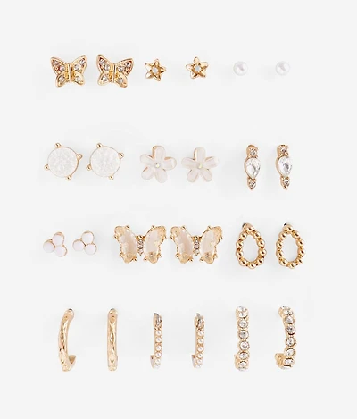 12 Pack Dainty Earring Set