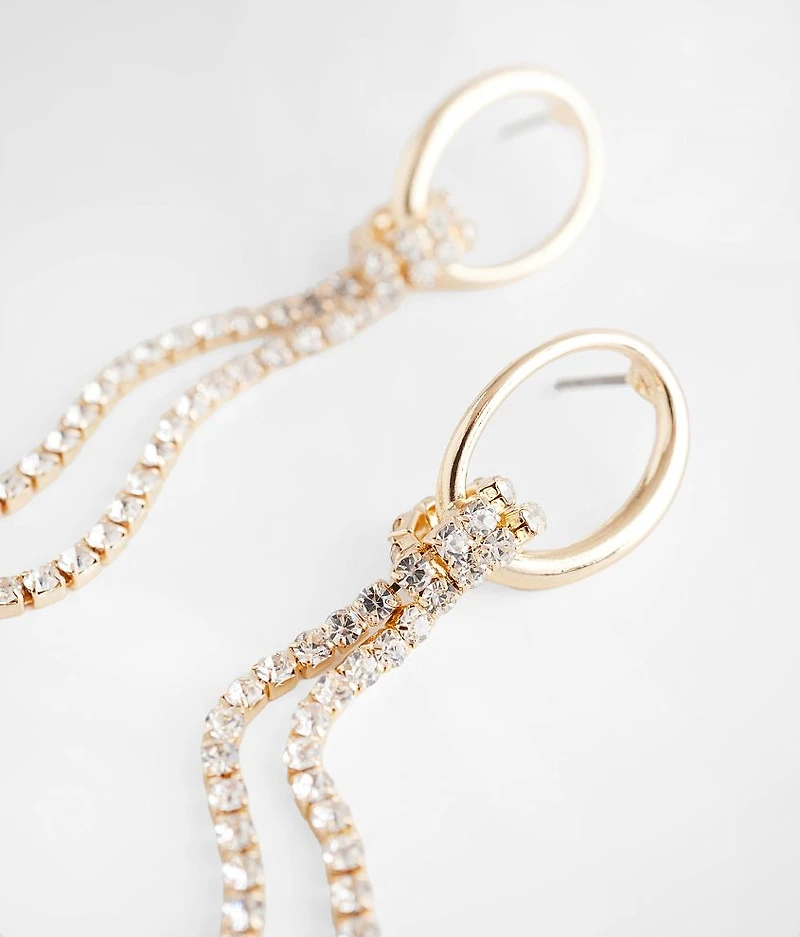 Rhinestone Fringe Earring