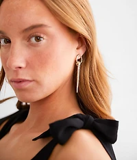 Rhinestone Fringe Earring