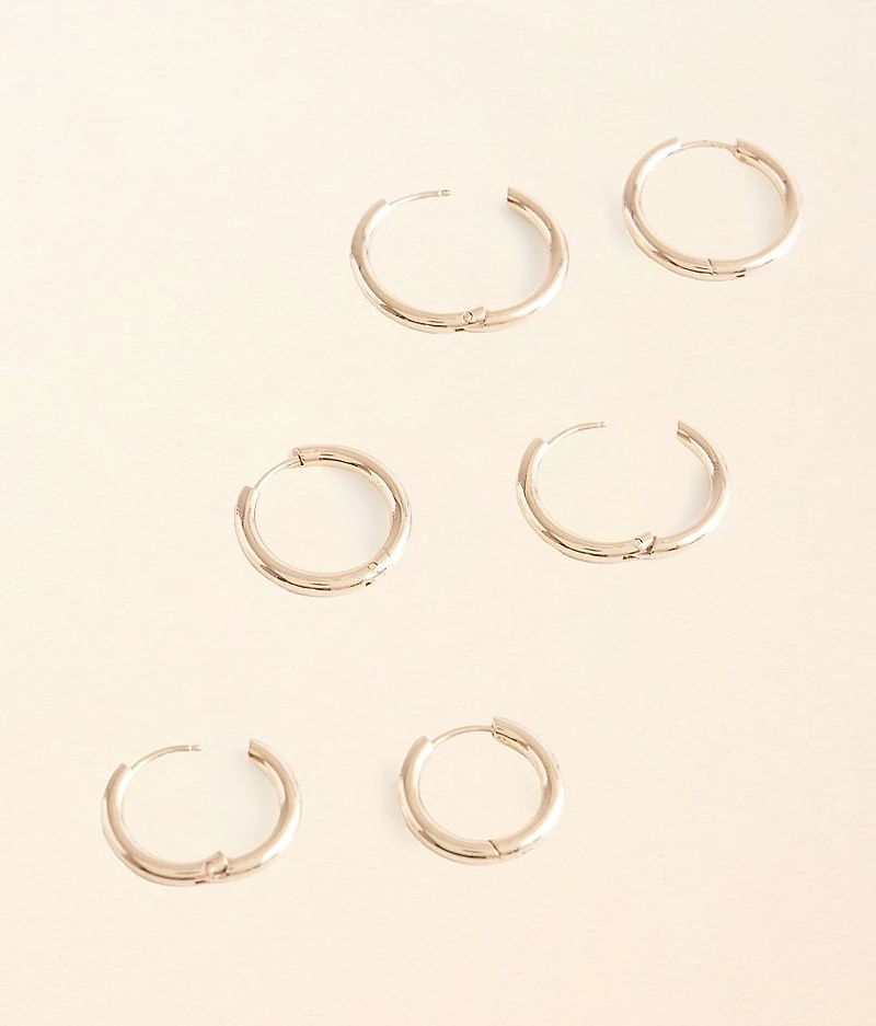3 Pack Hoop Earring Set
