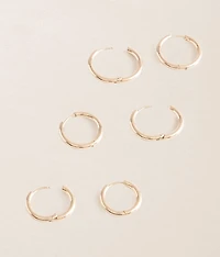 3 Pack Hoop Earring Set
