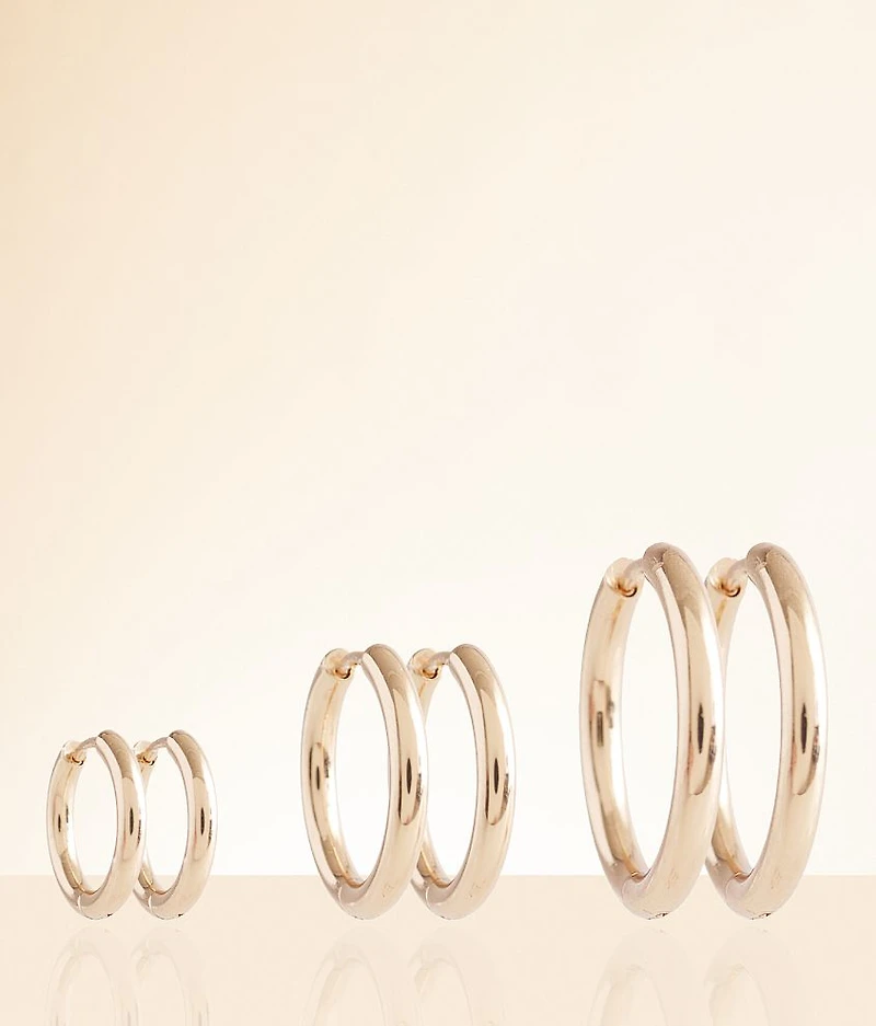 3 Pack Hoop Earring Set