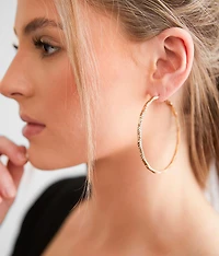 Textured Hoop Earring