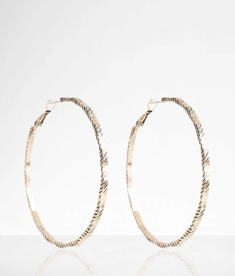 Textured Hoop Earring