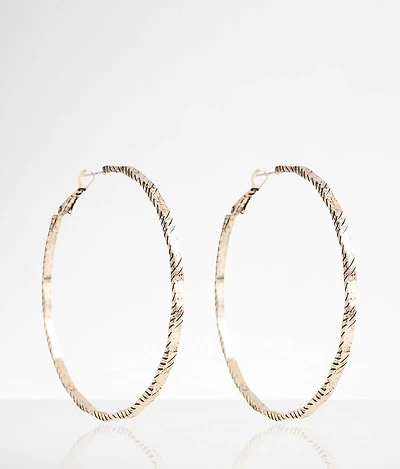 Textured Hoop Earring