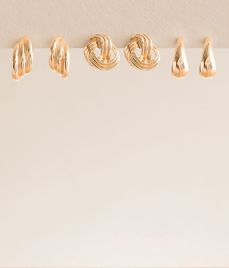 3 Pack Glam Earring Set