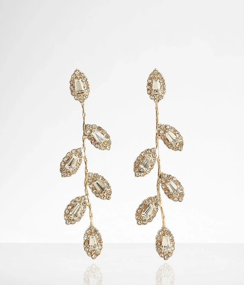 Crystal Leaf Earring