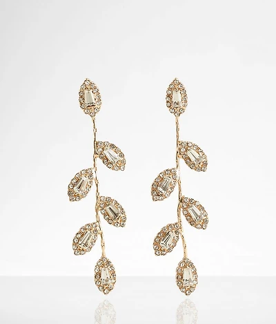 Crystal Leaf Earring