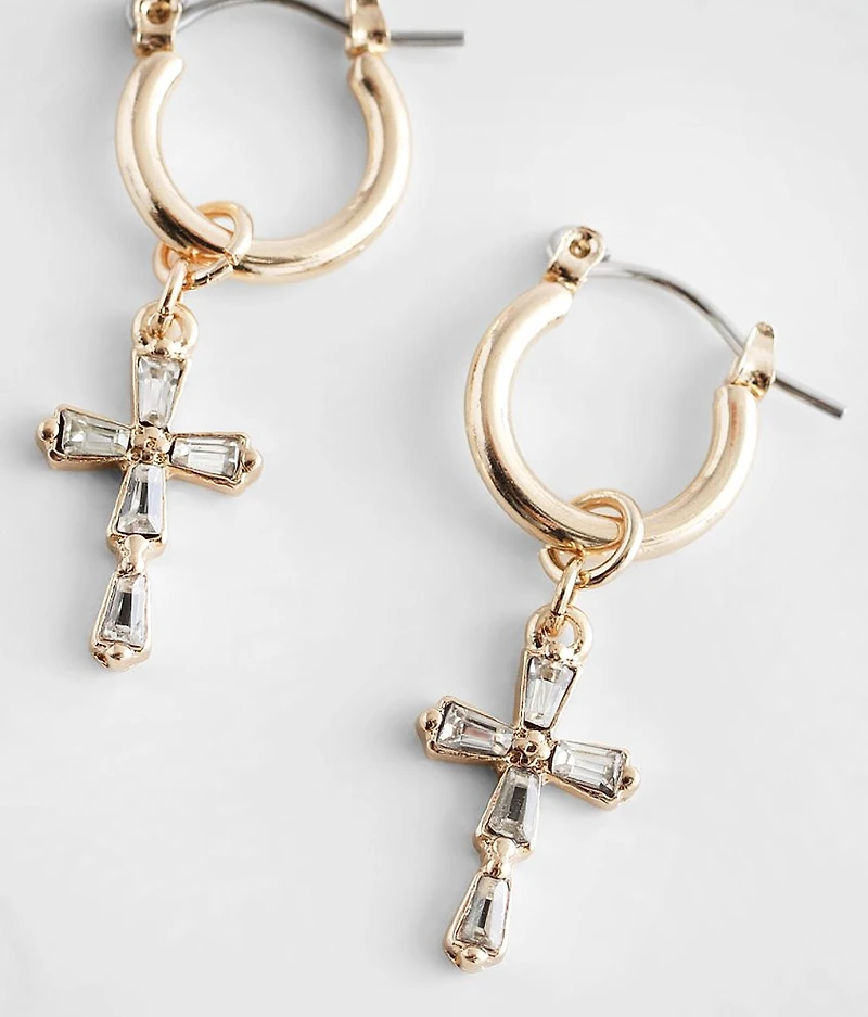 Rhinestone Cross Earring