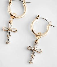 Rhinestone Cross Earring