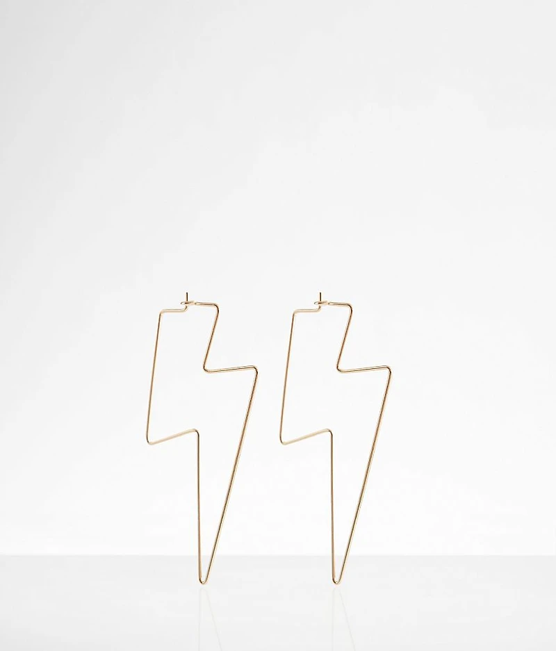 Lightning Bolt Outline Earring
