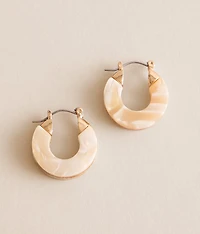 Marble Resin Hoop Earring