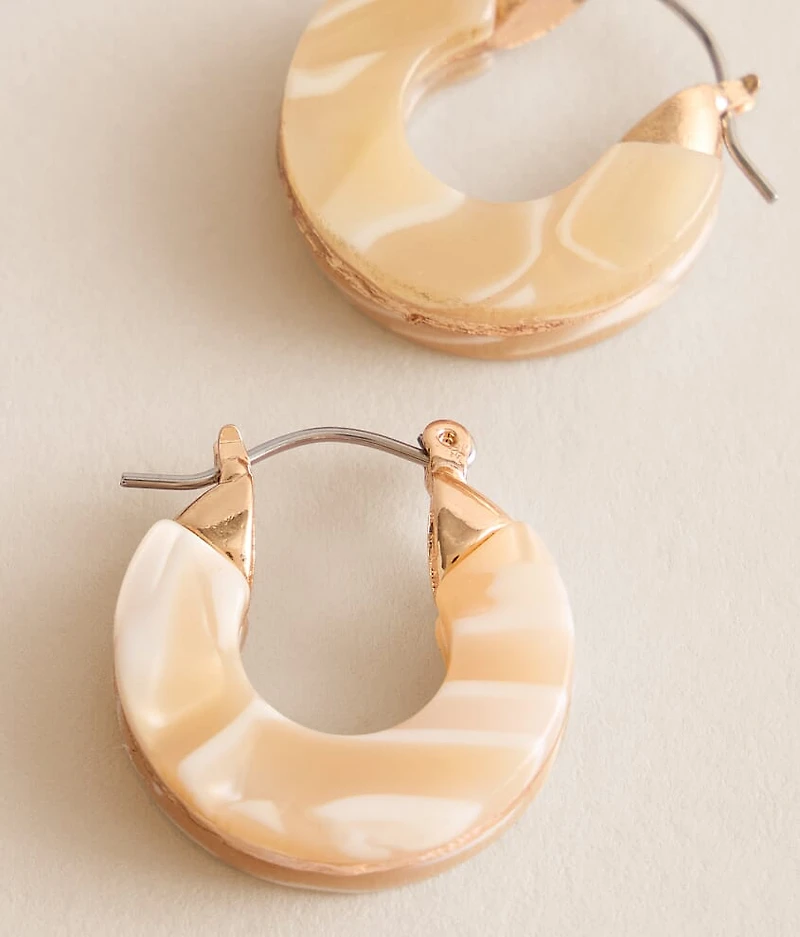 Marble Resin Hoop Earring