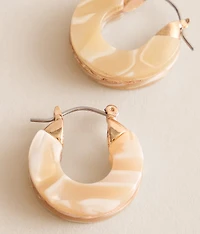 Marble Resin Hoop Earring