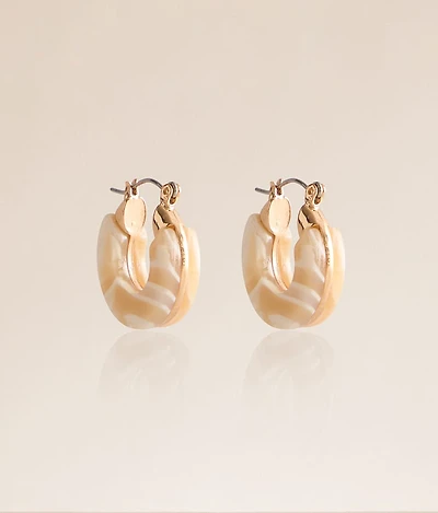 Marble Resin Hoop Earring