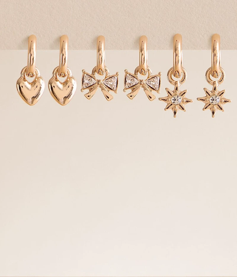 3 Pack Sweet Earring Set