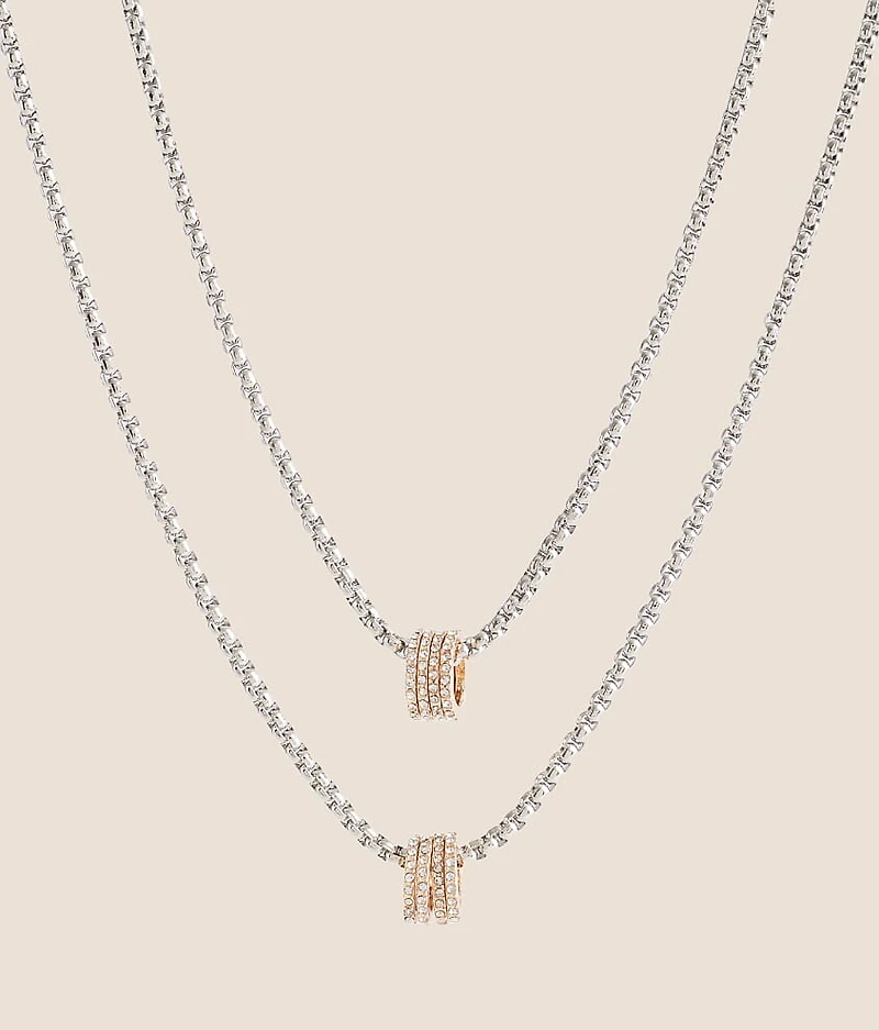 2 Pack Glitz Necklace Set