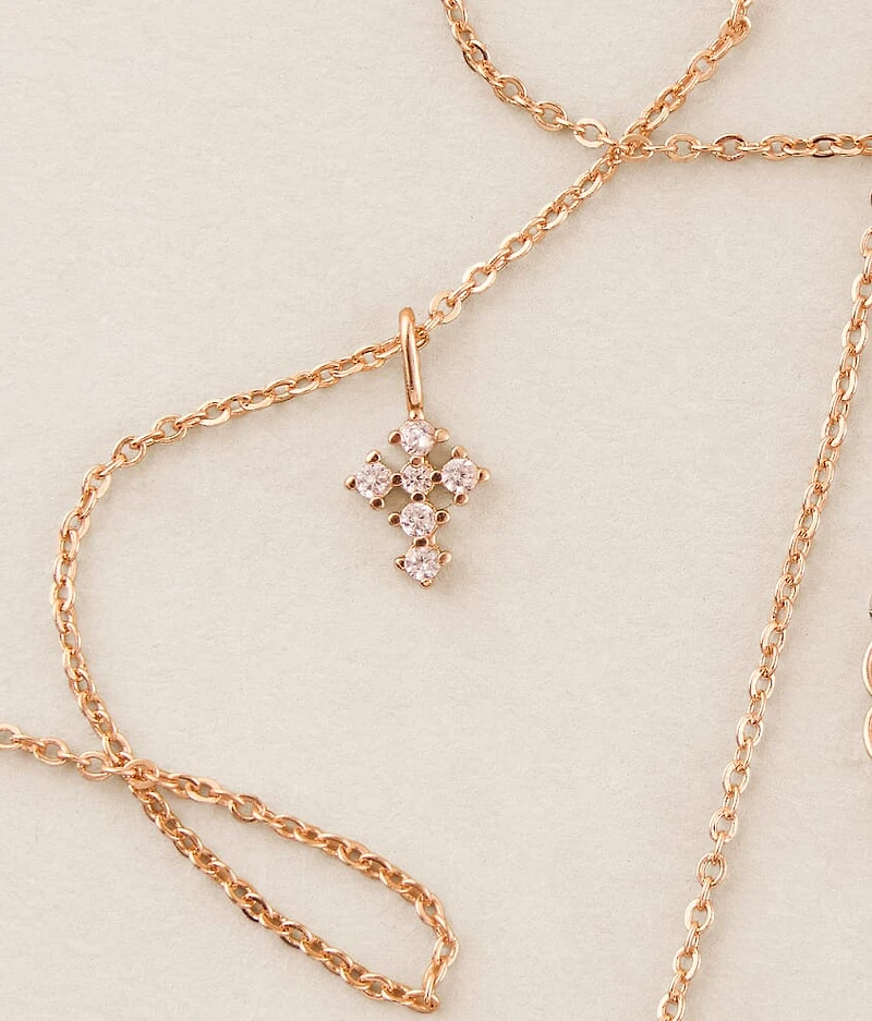 Dainty Glitz Cross Necklace