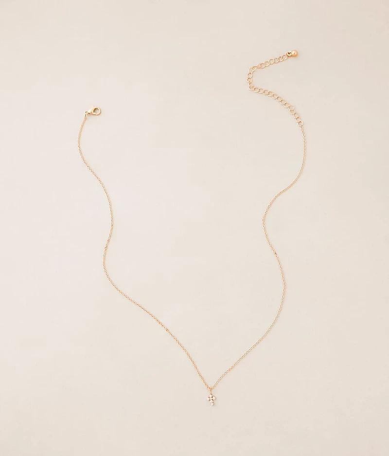 Dainty Glitz Cross Necklace
