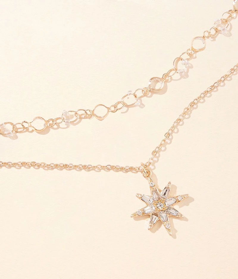 2 Pack Starburst Necklace Set