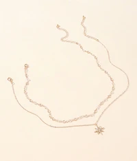 2 Pack Starburst Necklace Set