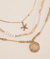 3 Pack Starfish Necklace Set