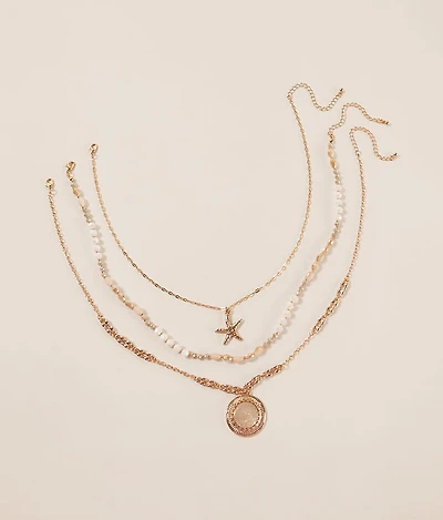 3 Pack Starfish Necklace Set