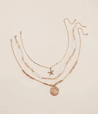 3 Pack Starfish Necklace Set
