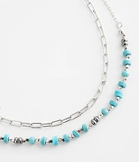 2 Pack Beaded Necklace Set