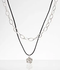 2 Pack Rose Necklace Set