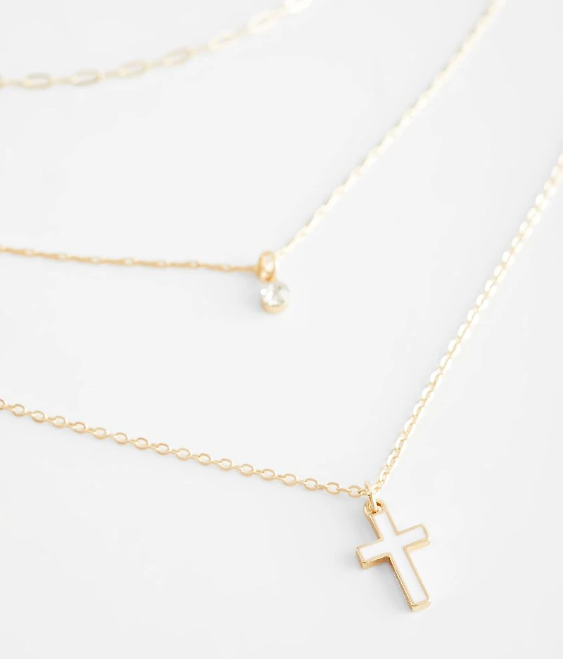 3 Pack Cross Necklace Set