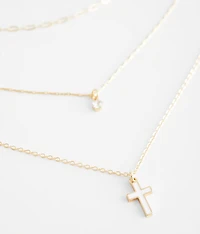 3 Pack Cross Necklace Set