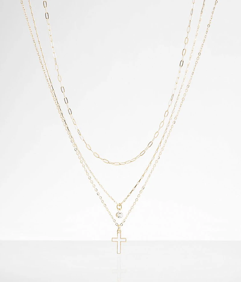 3 Pack Cross Necklace Set