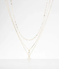 3 Pack Cross Necklace Set