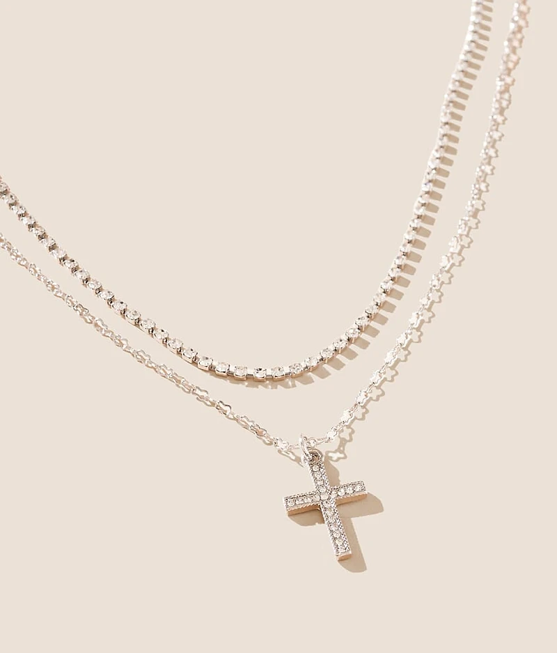 2 Pack Cross Necklace Set