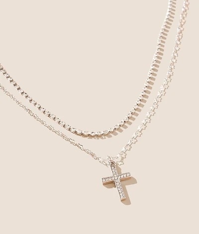 2 Pack Cross Necklace Set
