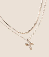 2 Pack Cross Necklace Set
