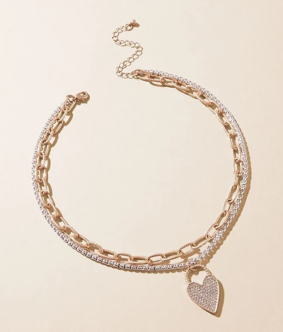 Two Tone Heart Necklace