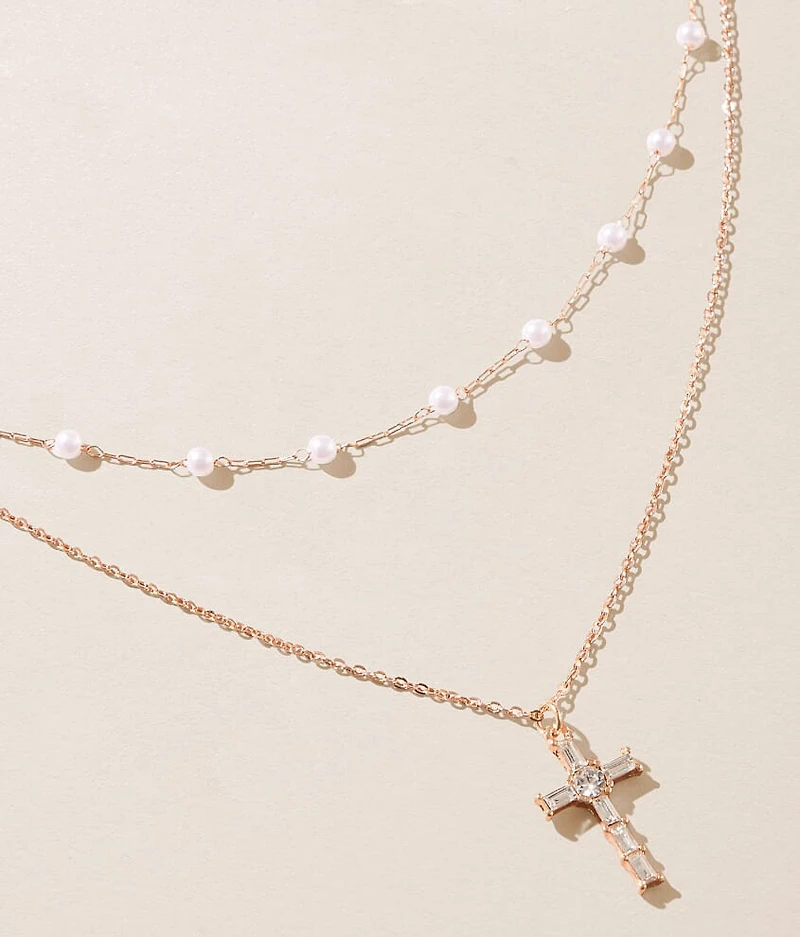 Rhinestone Cross Necklace