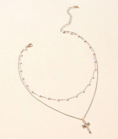 Rhinestone Cross Necklace