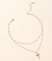 Rhinestone Cross Necklace