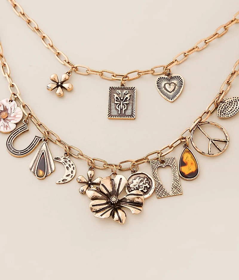 Statement Charm Tiered Necklace