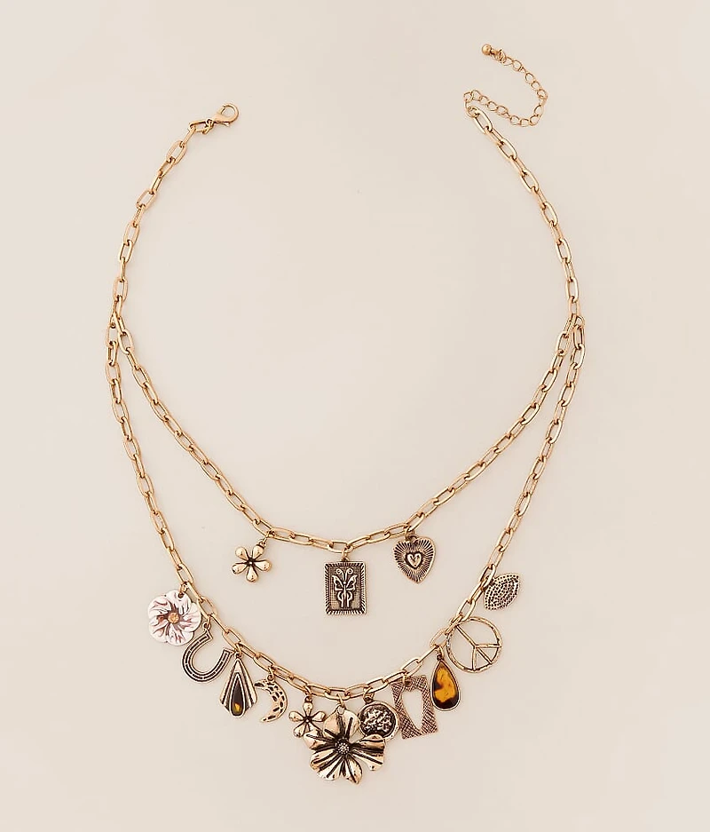 Statement Charm Tiered Necklace