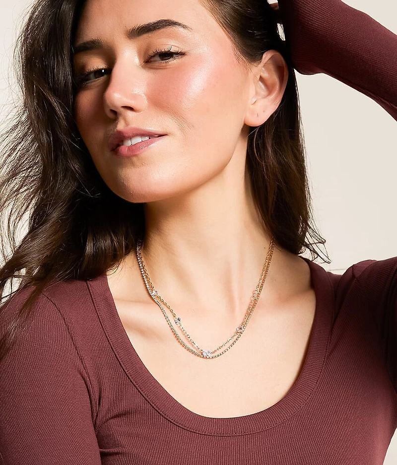 2 Pack Glitz Necklace Set