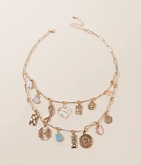 Statement Layered Charm Necklace