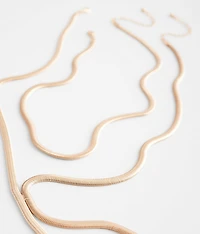 2 Pack Snake Chain Necklace Set