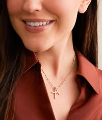 Double Cross Pendant Necklace